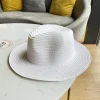 Customized breathable straw woven Panama jazz hats from Europe and America, beach vacation sun protection and shade beach hats, straw hats Specification image